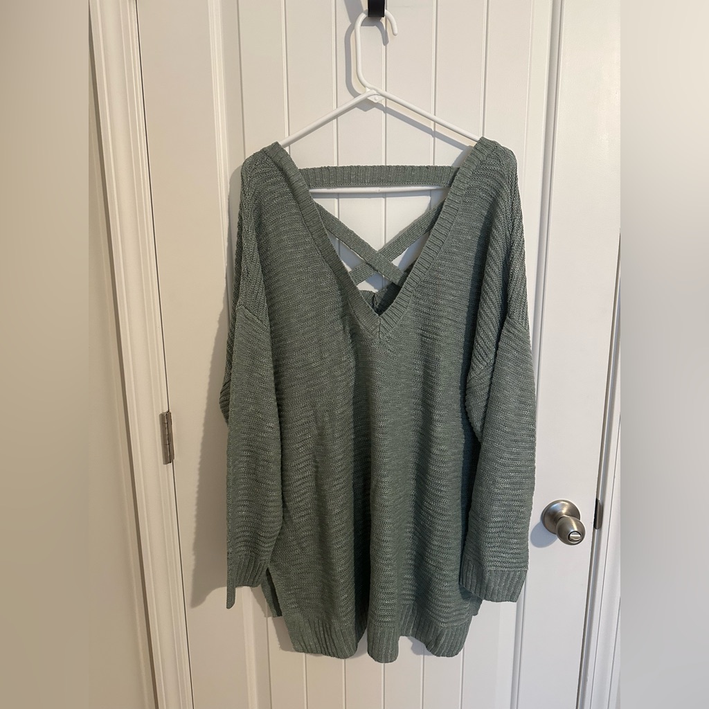 Pink Rose Soft Knit Sweater - Soft Jade